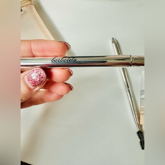 BORBOLETA Mesh Zip Travel Pouch with Travel Size Products, Beige - Picture 5 of 15